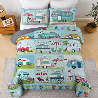 Shineful All Season Quilt 3-teiliges Set Bunte Campervans 