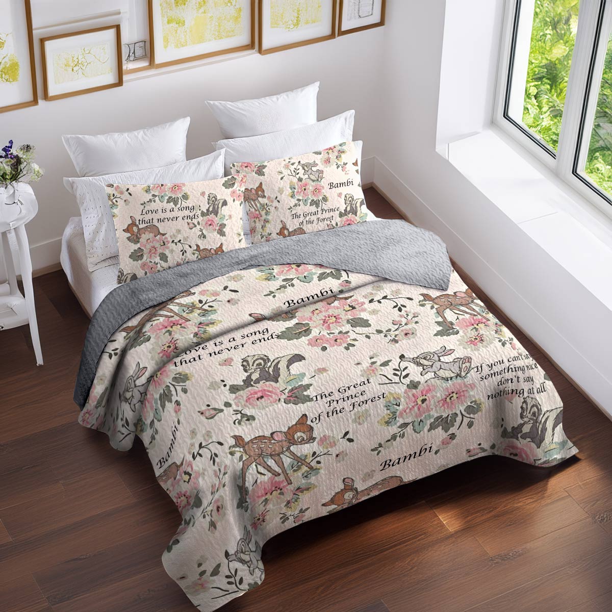 Shineful All Season Quilt 3-Piece Set Love Bambi