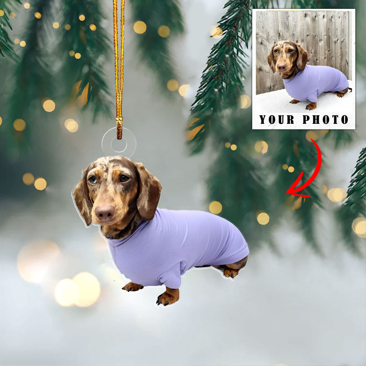 Dog Shineful® Decoration Ornament Personalized Upload Photo Lk8