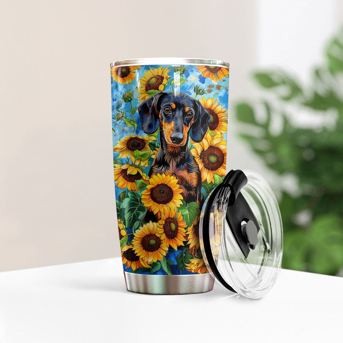 Shineful 20oz Tumbler Sunflower Dachshunds