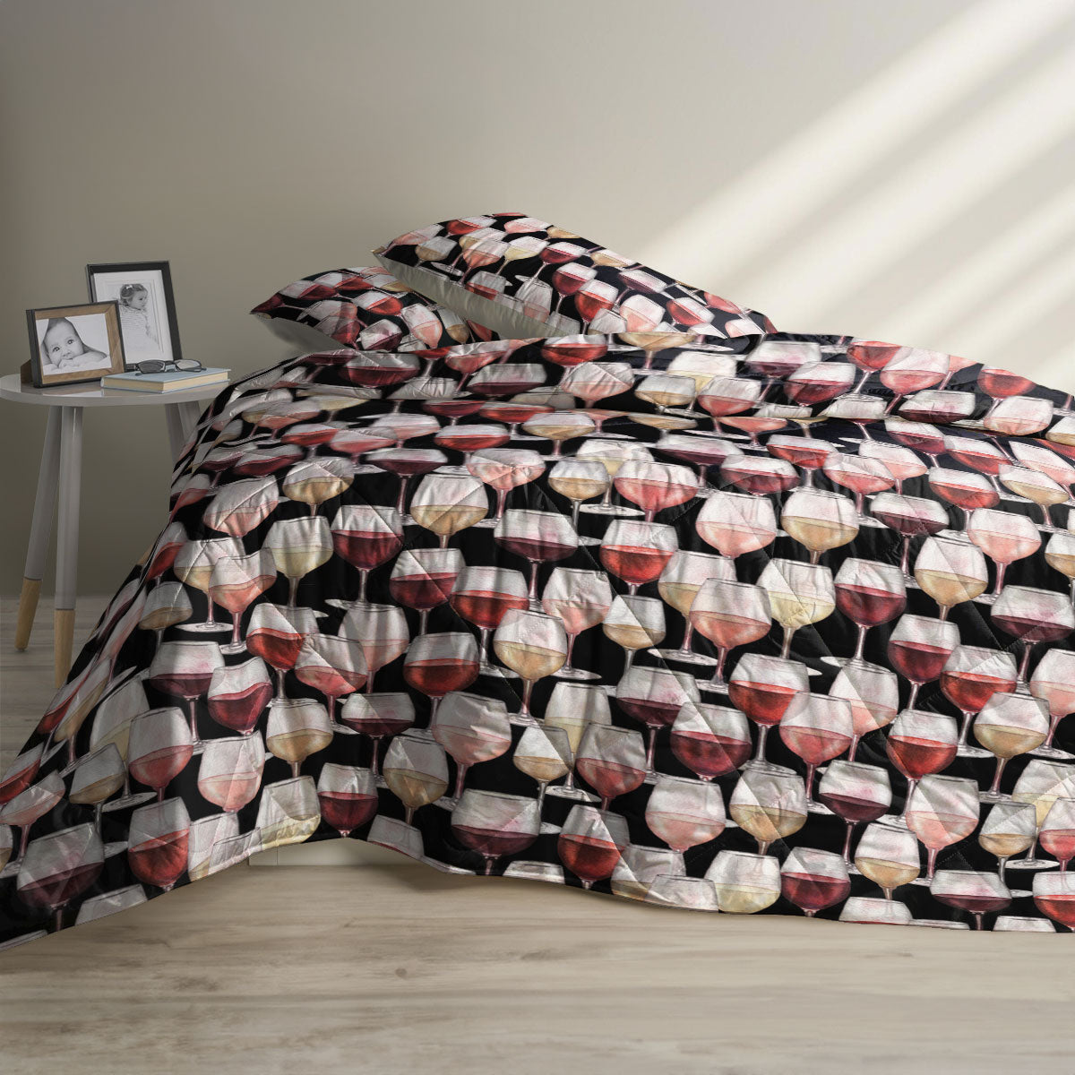 Shineful Quilt 3-Piece Set Wine Pattern