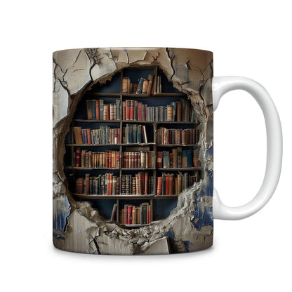 Tasse en céramique brillante Bibliothèque secrète