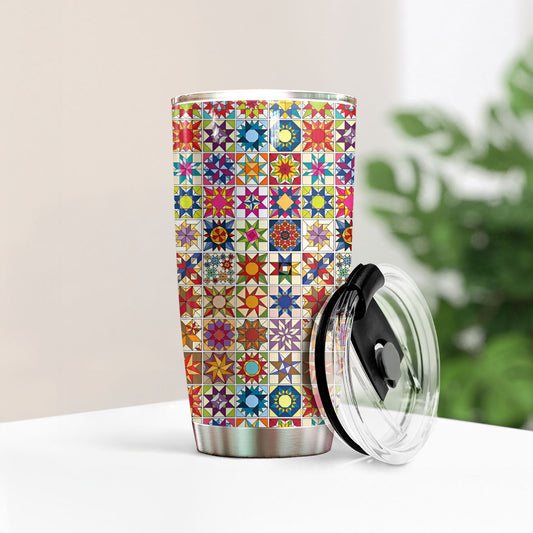 Shineful 20oz Tumbler Colorful Quilt Blocks