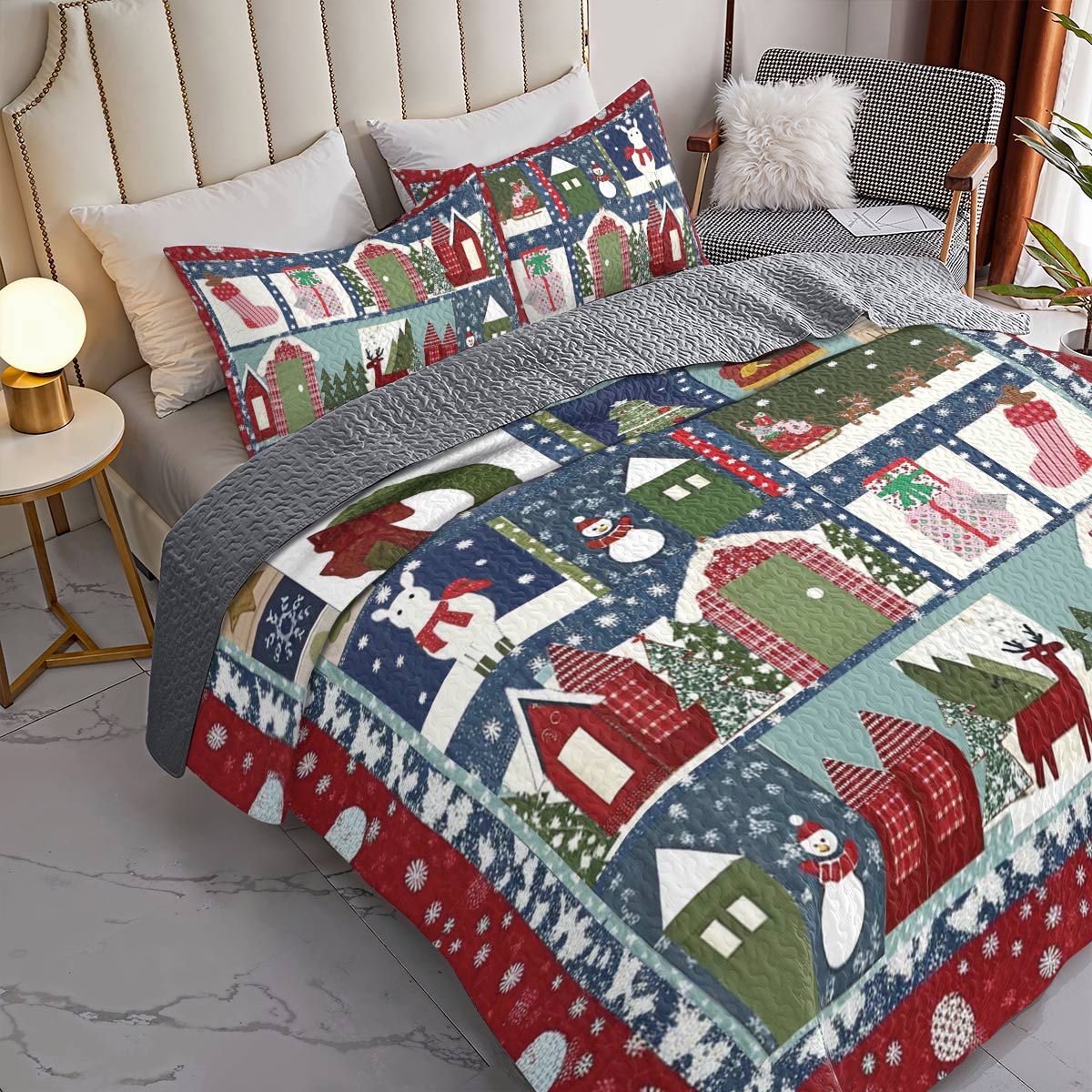 Shineful All Season Quilt 3-Piece Set Snowfall Serenity