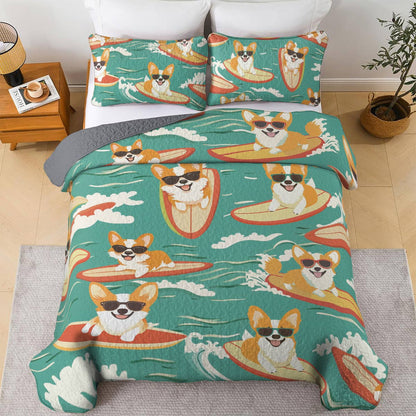 Shineful All Season Quilt 3-Piece Set Wave Riders