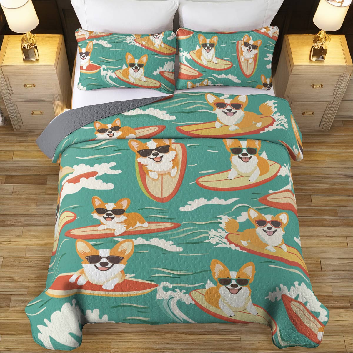 Shineful All Season Quilt 3-Piece Set Wave Riders