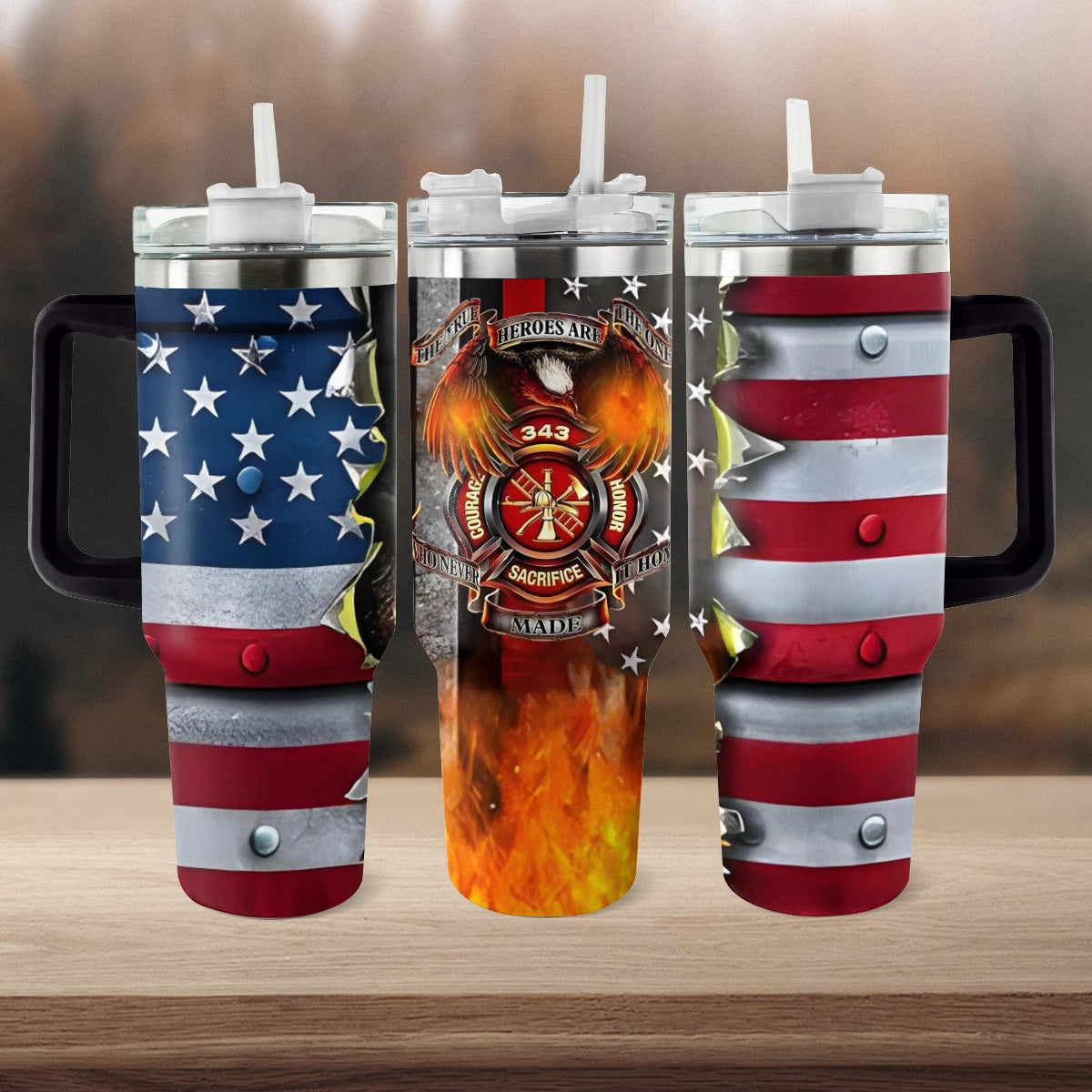 Shineful Tumbler Firefighter Valor Tribute