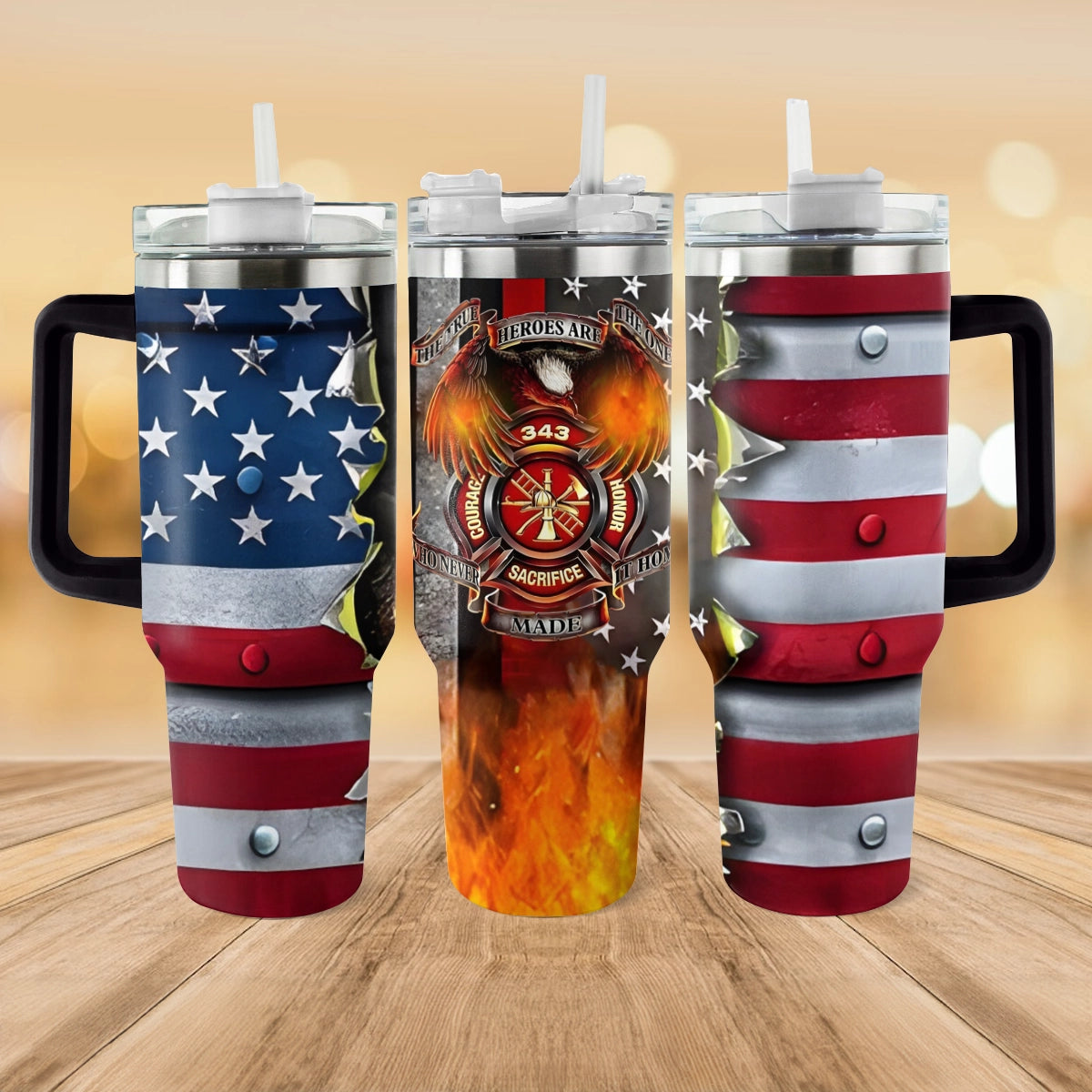 Shineful Tumbler Firefighter Valor Tribute