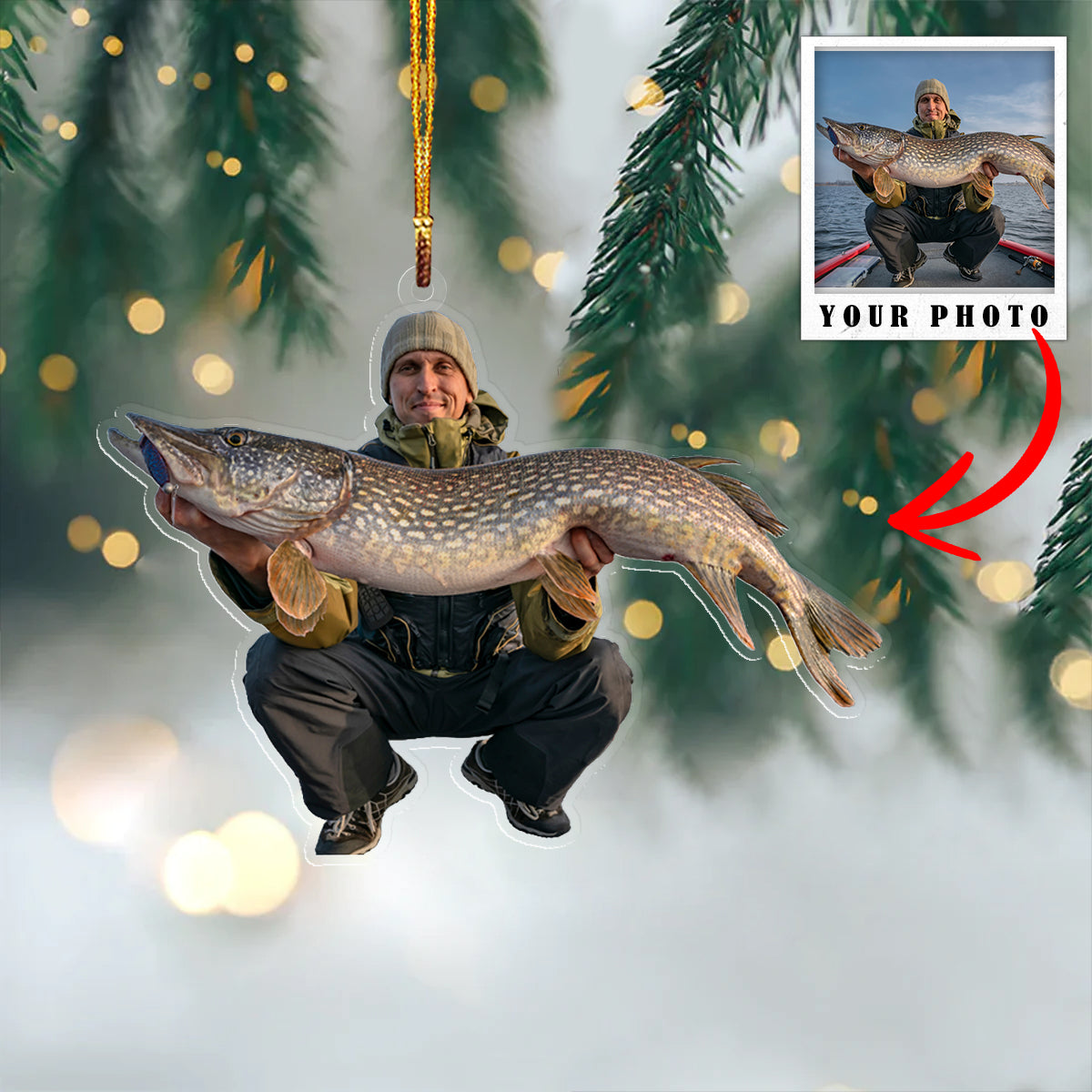 Fishing Shineful® Decoration Ornament Personalized Upload Photo Mn8