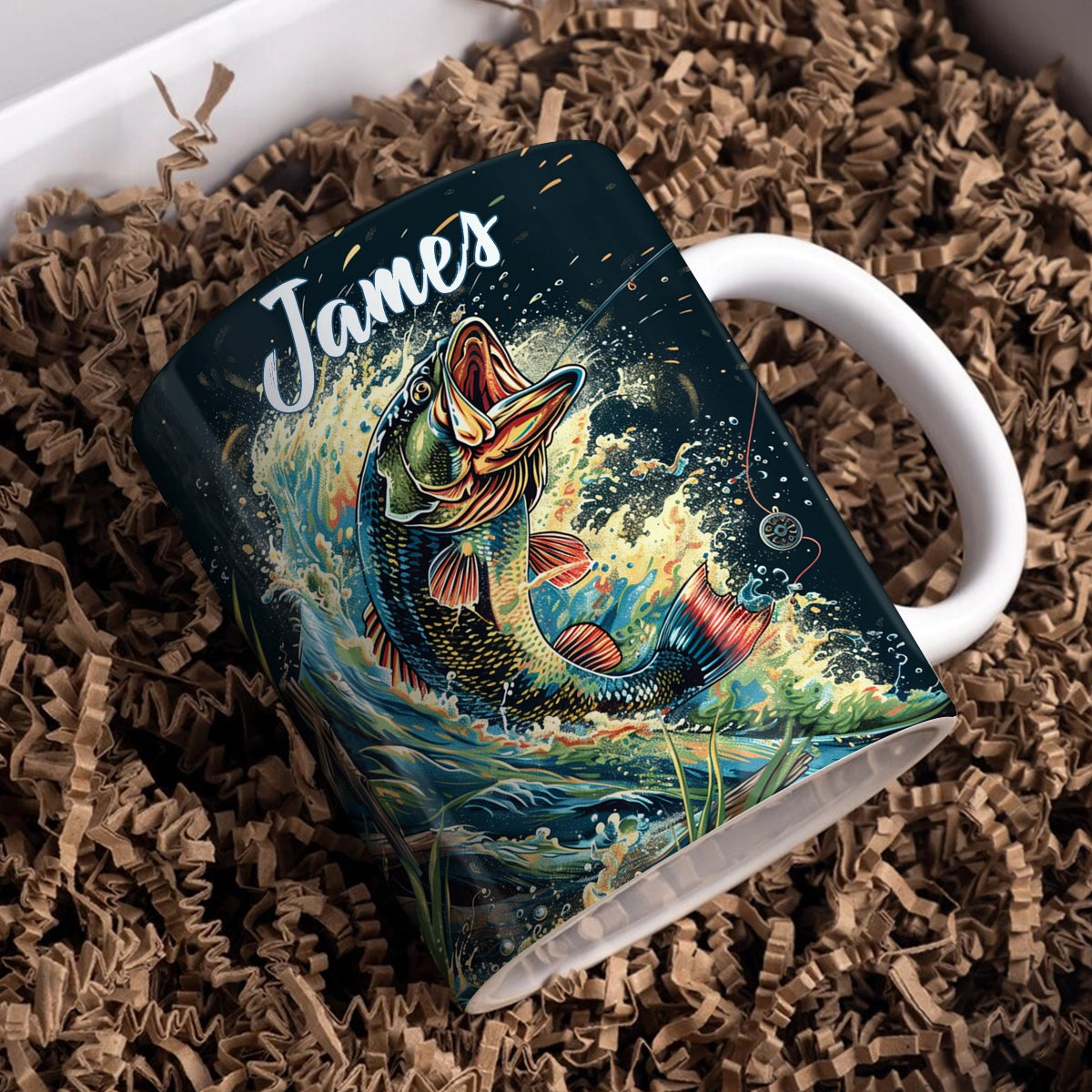 Shineful Ceramic Mug Personalized Fishing Adventure