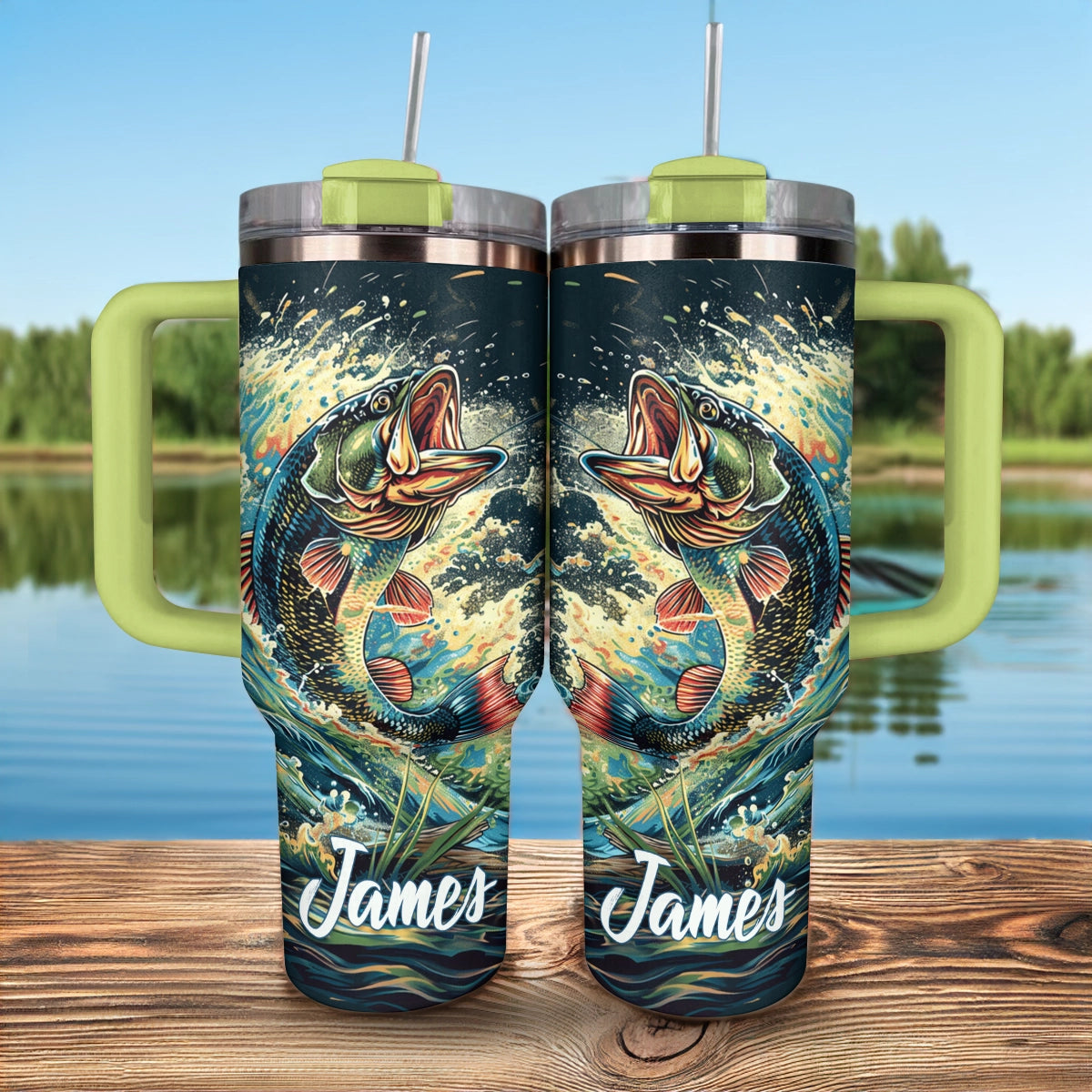 Shineful Tumbler Personalized Love Fishing