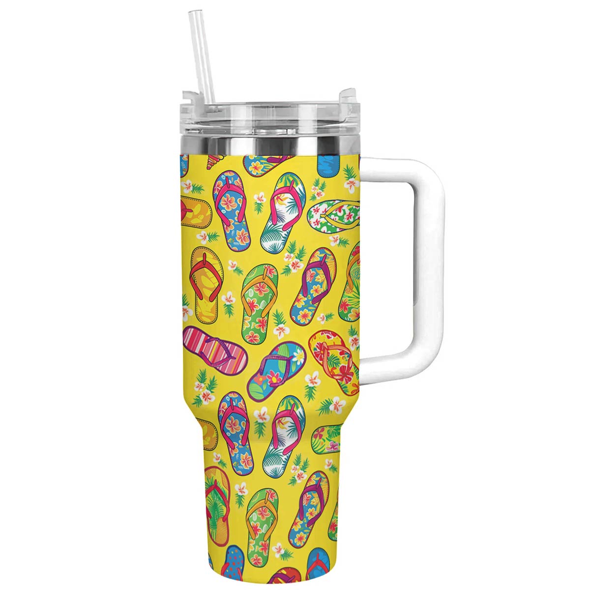 Tongs à motif floral tropical Shineful Tumbler