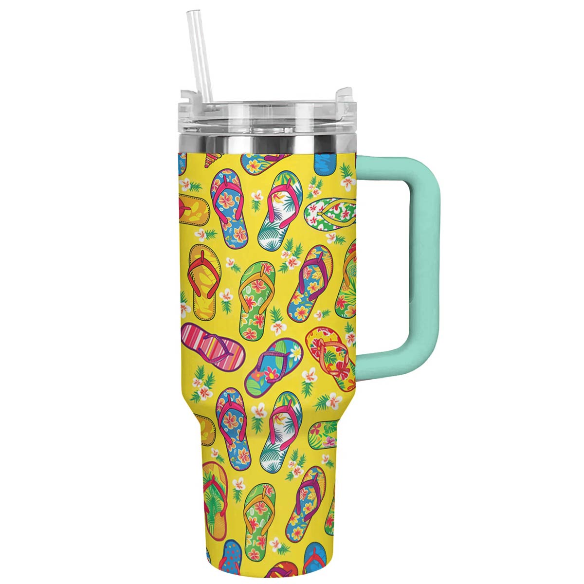 Tongs à motif floral tropical Shineful Tumbler