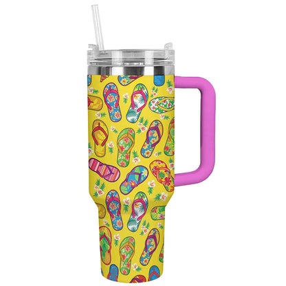 Tongs à motif floral tropical Shineful Tumbler