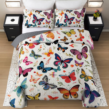 Shineful All Season Quilt 3-Piece Set Delightful Butterflies