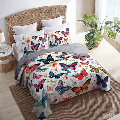 Shineful All Season Quilt 3-Piece Set Delightful Butterflies