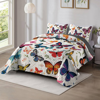 Shineful All Season Quilt 3-Piece Set Delightful Butterflies