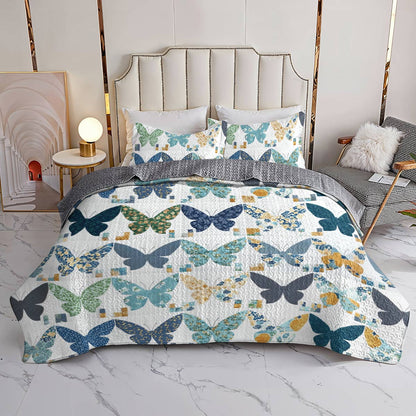 Shineful All Season Quilt 3-Piece Set Peaceful Butterflies