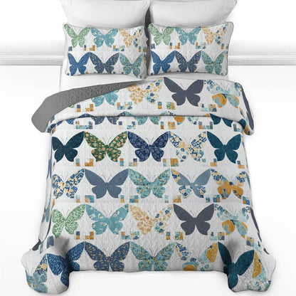 Shineful All Season Quilt 3-teiliges Set Peaceful Butterflies