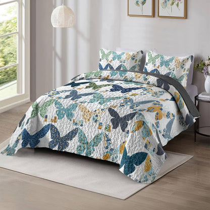 Shineful All Season Quilt 3-Piece Set Peaceful Butterflies