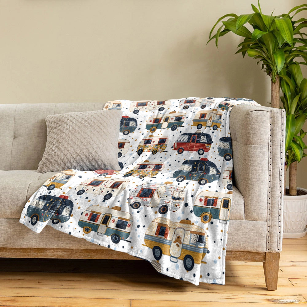 Shineful Fleece Blanket Love Vintage Camper