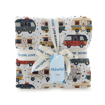 Shineful Fleece Blanket Love Vintage Camper