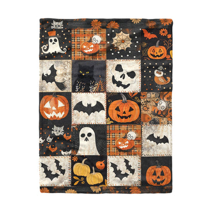 Shineful Fleece Blanket Spooky Patchwork