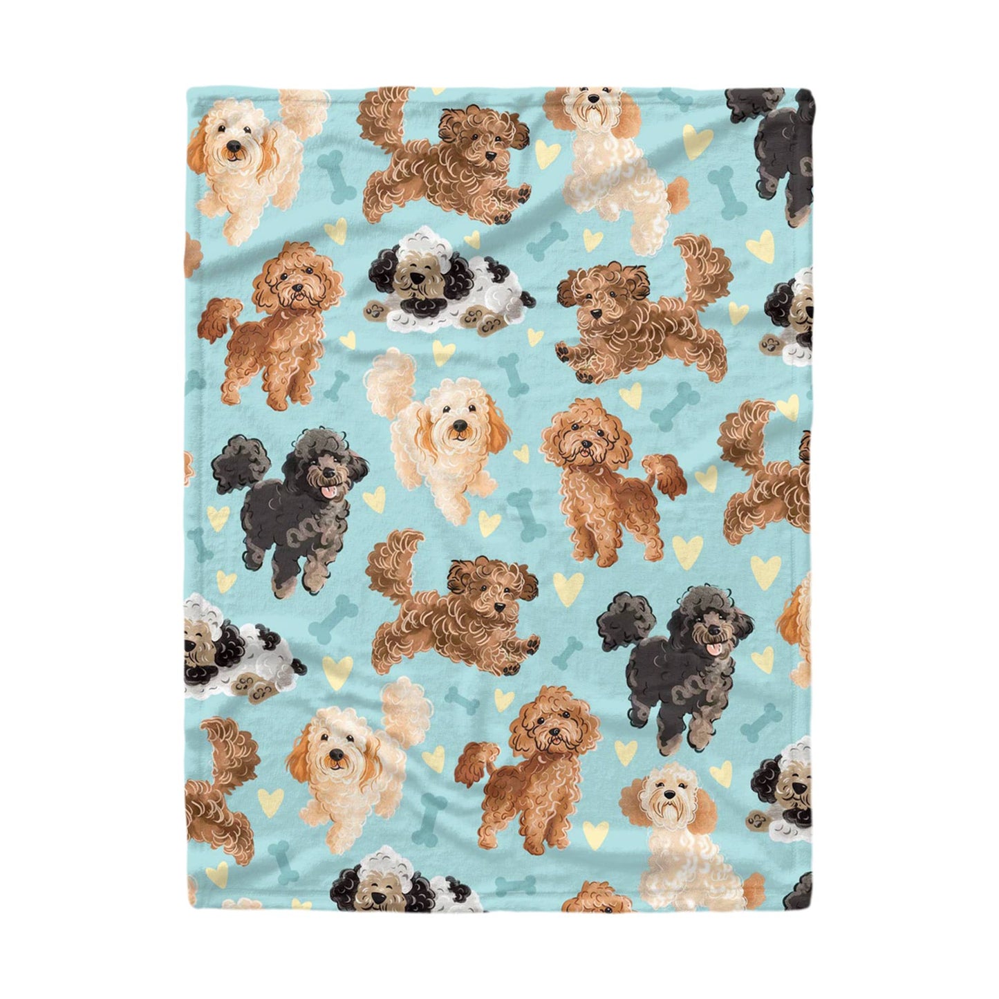 Couverture polaire brillante Caniche mignon