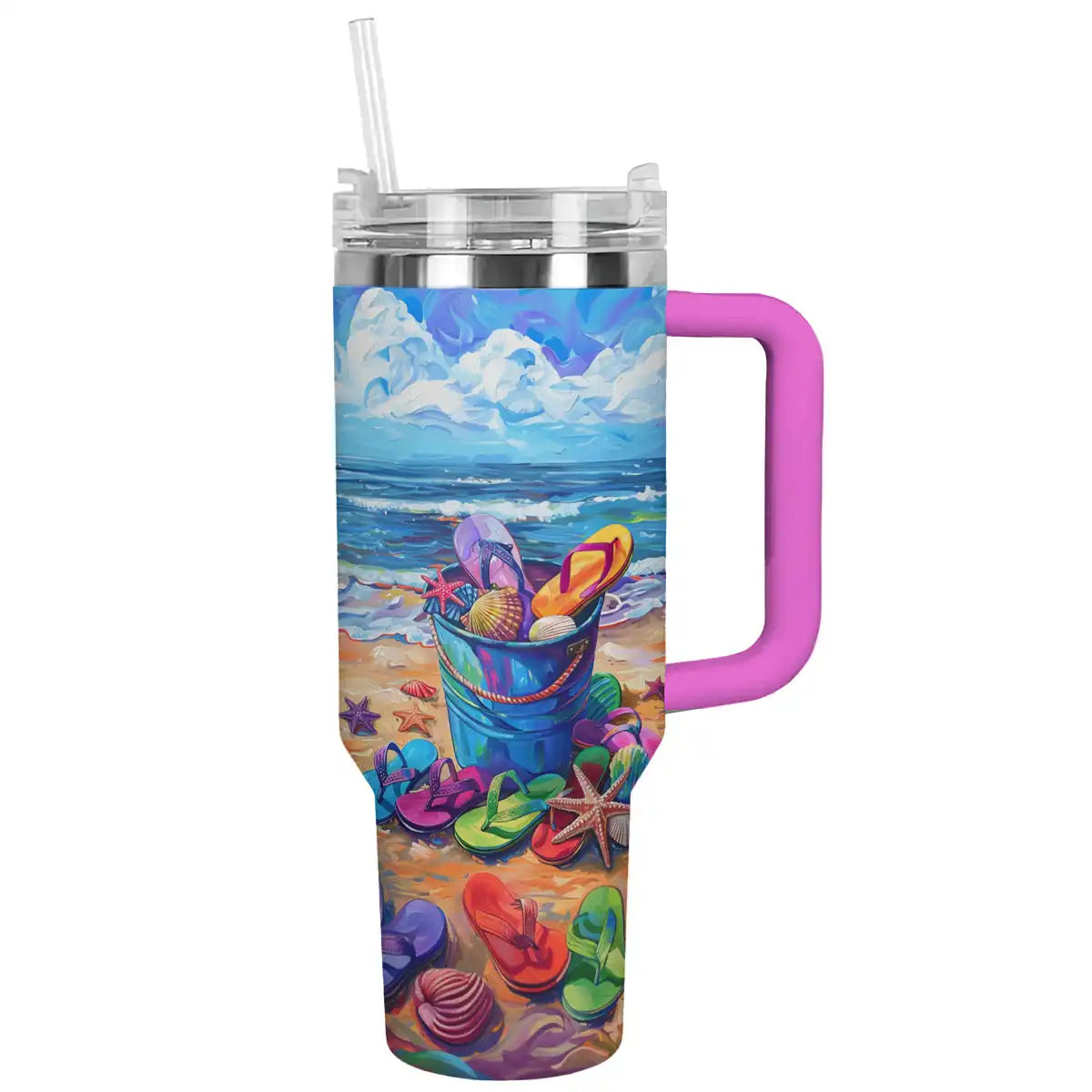 Shineful Tumbler Vibrant Beach Flipflop