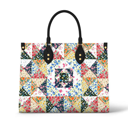 Shineful Leather Bag Floral Patchwork Elegance