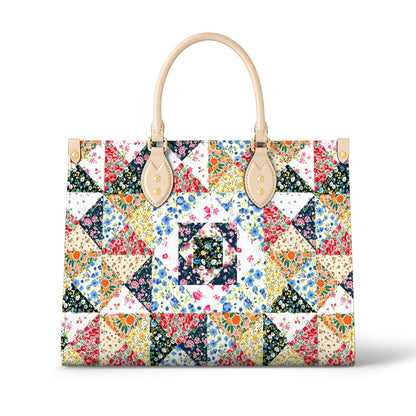 Shineful Leather Bag Floral Patchwork Elegance