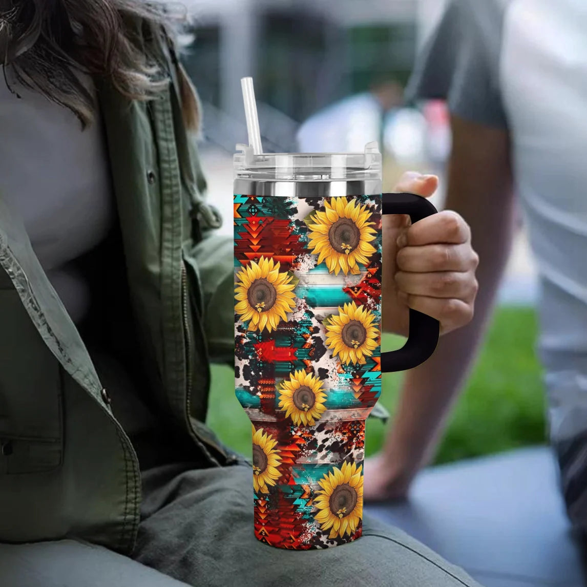 Sunflower 40 Oz Shineful™ Tumbler Elegant Sunflowers Mn8 40Oz