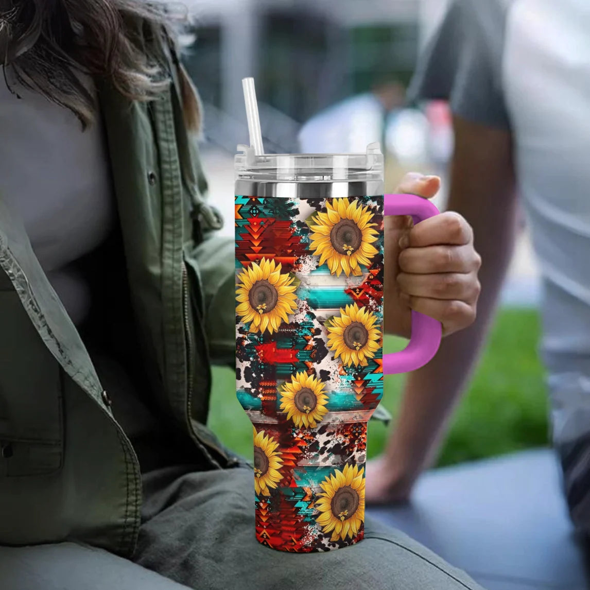 Sunflower 40 Oz Shineful™ Tumbler Elegant Sunflowers Mn8 40Oz