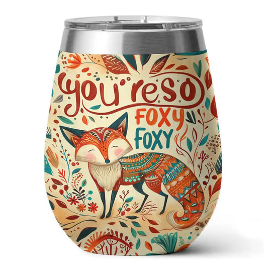 Verre à vin brillant Fox Tu es tellement Foxy