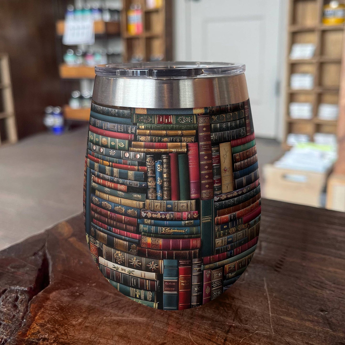 Shineful Wine Tumbler Vintage Books