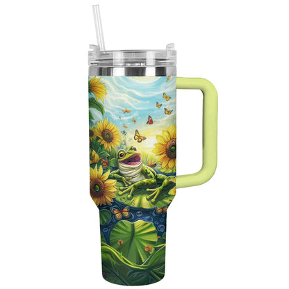 Shineful Tumbler Frogs Sunflower Serenade