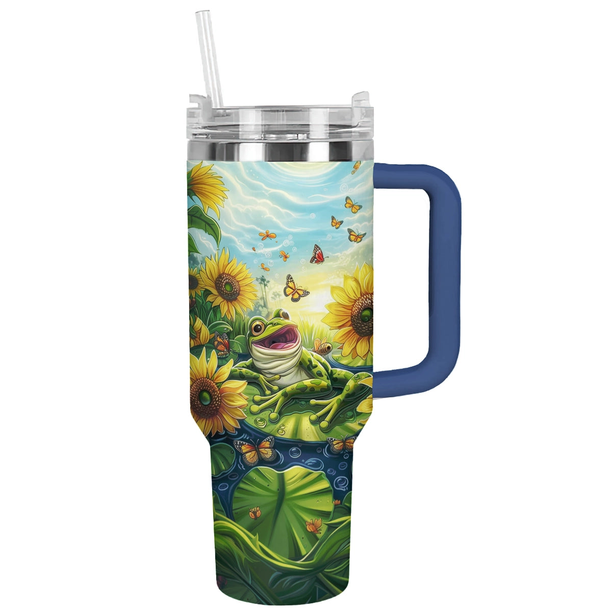 Shineful Tumbler Frogs Sunflower Serenade