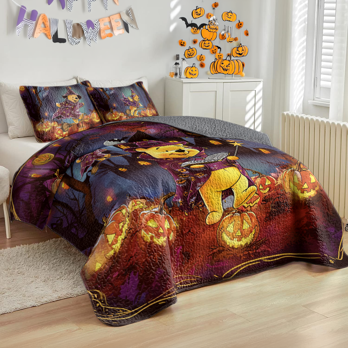 Shineful All Season Quilt 3-Piece Set Halloween Witchy Magic