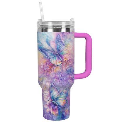 Shineful Glossy Tumbler Butterfly Floral