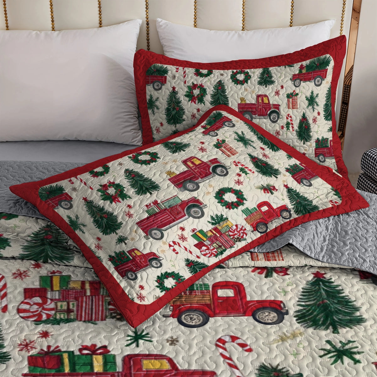 Shineful All Season Quilt 3-Piece Set - Christmas Cheer Truck