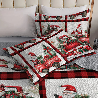 Shineful All Season Quilt 3-Piece Set -  Santa's Christmas Gnomes