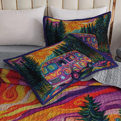 Shineful All Season Quilt 3-Piece Set - The Road Trip Rhapsody Hippie