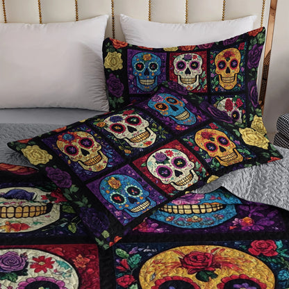 Shineful All Season Quilt 3-Piece Set - Viva la Vida Skull