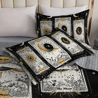 Shineful All Season Quilt 3-Piece Set - Lunar & Solar Tarot Dreamscape