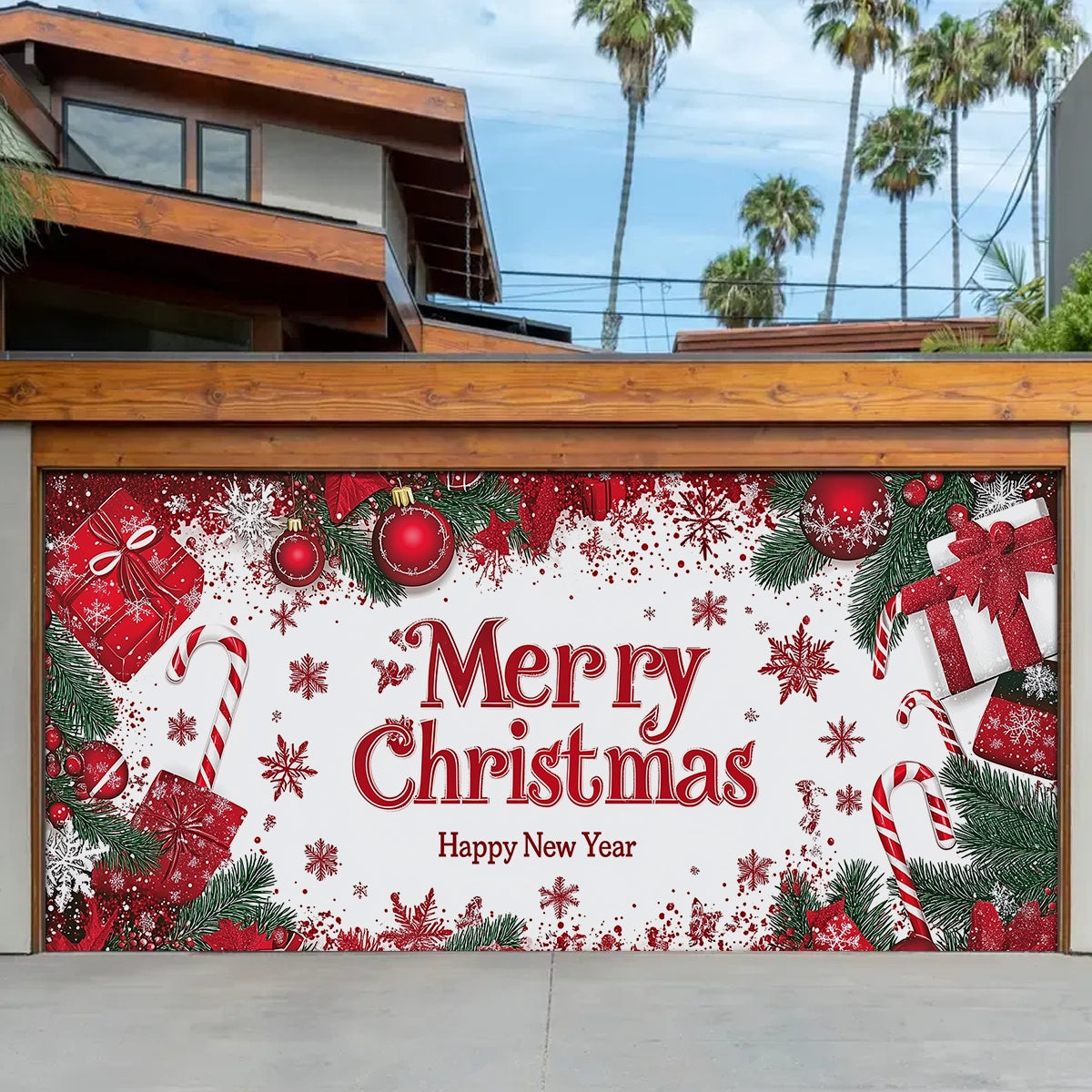 Shineful Garage Door Banner Decoration Christmas Background