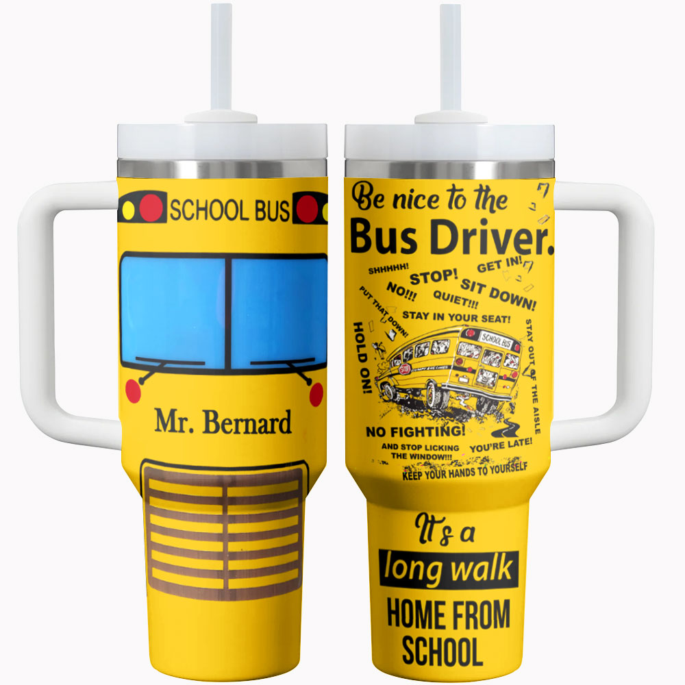 Busfahrer Shiny Tumbler Seien Sie nett zum Busfahrer personalisiert