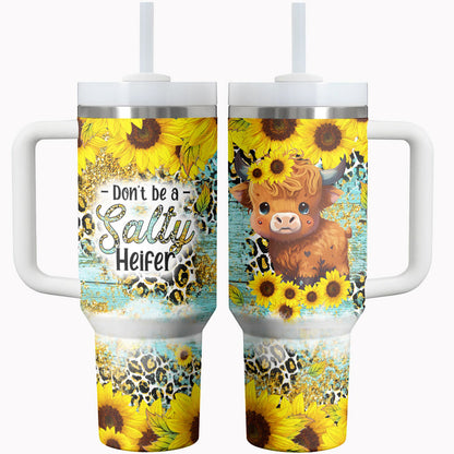 Highland Cow Shineful Tumbler Don't Be A Salty Heifer