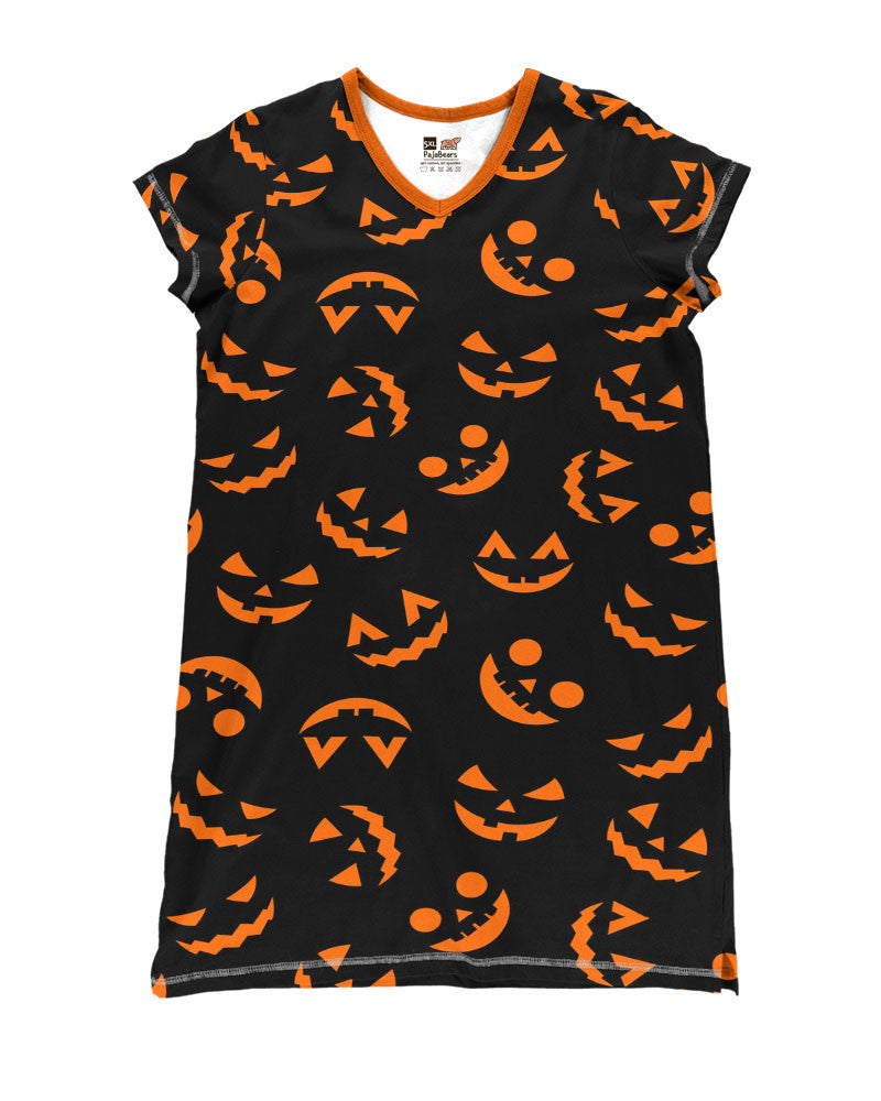 Halloween Shineful® V-Neck Nightshirts Cute Pumpkin Tl10