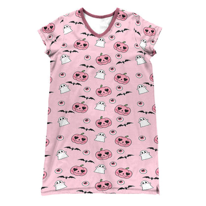 Halloween Shineful® V-Neck Nightshirts Pink Tl10