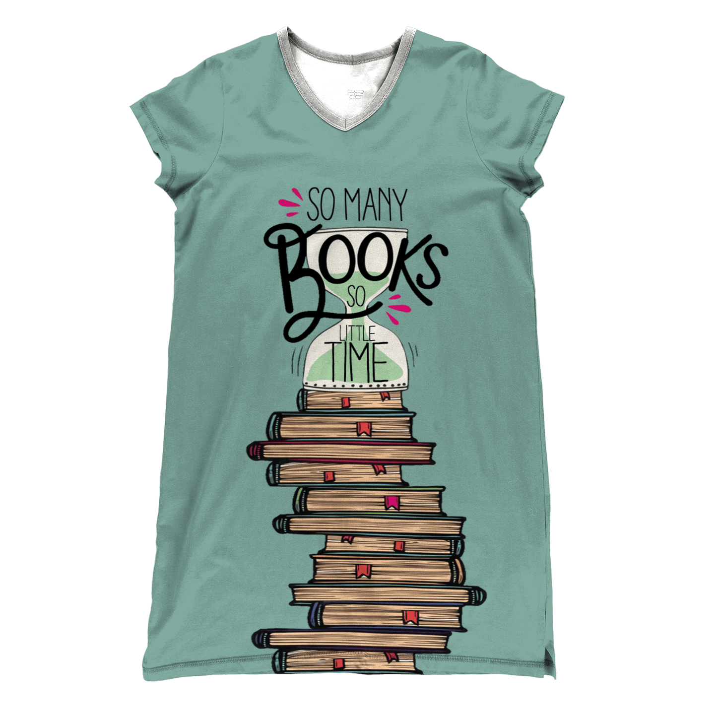 Reading Shineful® V-Neck Nightshirt So Many Books Qd5 Nightshirts